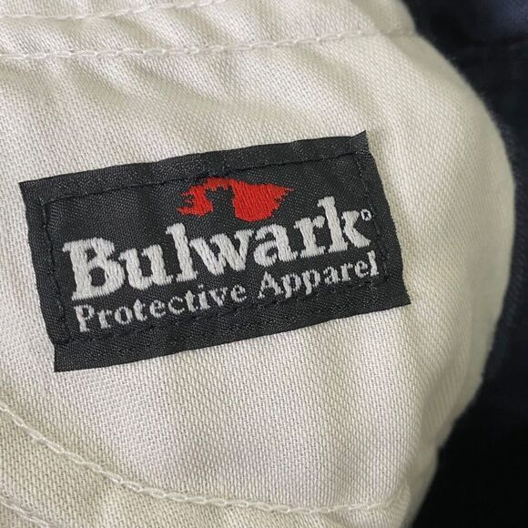 Bulwark FR Flame Resistant Pants Mens 49x28 (Tag 50) Navy Blue Work Utility - Picture 3 of 16